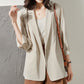 Haut de costume ample et respirant beige, résistant au soleil et assorti