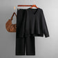 Autumn And Winter New Loose Casual Sweater Pullover Two-piece Set
