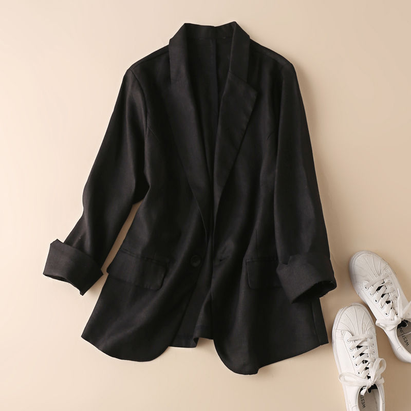 Threequarter Sleeve Cotton And Linen New Spring And Summer Allmatch Ladies Suit