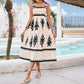 Elegant Commuting Beach Vacation Style Contrasting Print Wrap Dress