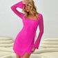 Lace-up Fashionable Long Sleeve Dress Women