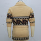 Jacquard Belt Cardigan Outdoor Sweater Coat