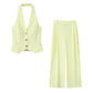 Spring New Fashion Hanging Collar Style Top Trousers Suit
