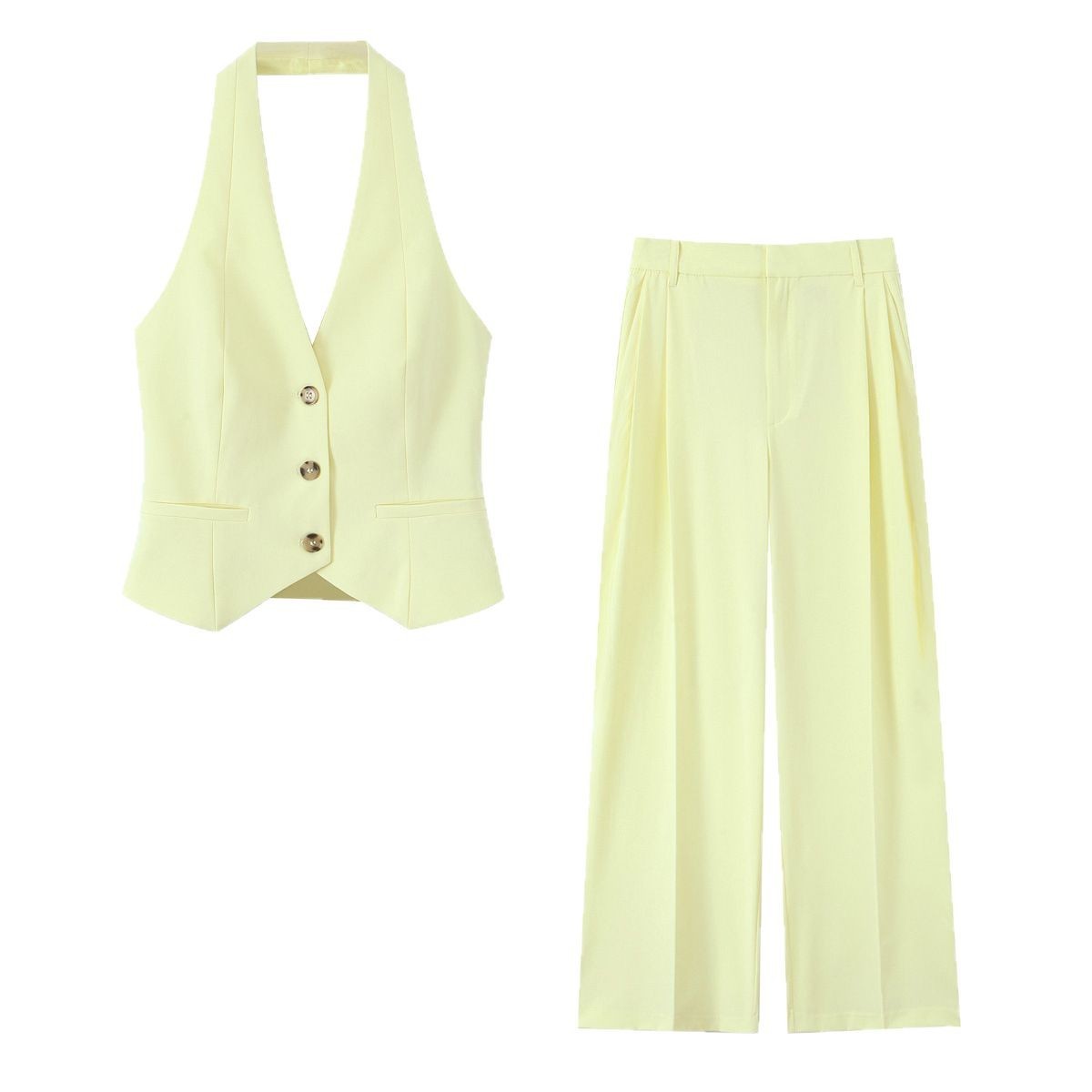 Spring New Fashion Hanging Collar Style Top Trousers Suit