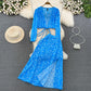 European And American-style Long-sleeve Deep V-neck Tie-up Top Two-piece Set