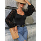 Square Collar Lace Top Women