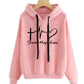 Heart Print Hoodie Sweatshirt Pullover Tops Women Long Sleeve Sports Clothes