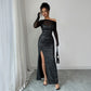 Elegant Graceful Style Tube Top Long Sleeve Dress Dress Women's Clothing