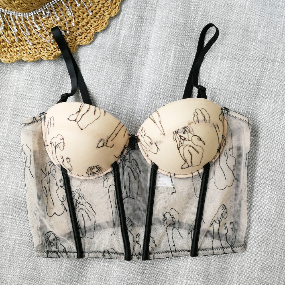 Portrait Suspender See-through Top