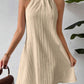 Women's Hanging Neck Pleated Drape Cross Dress