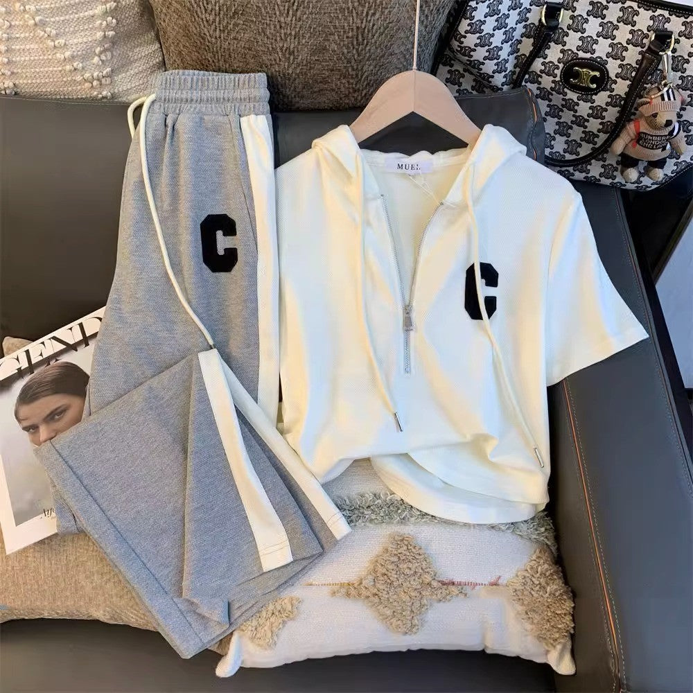 Camo-style Casual Sports Two-piece Pants Set