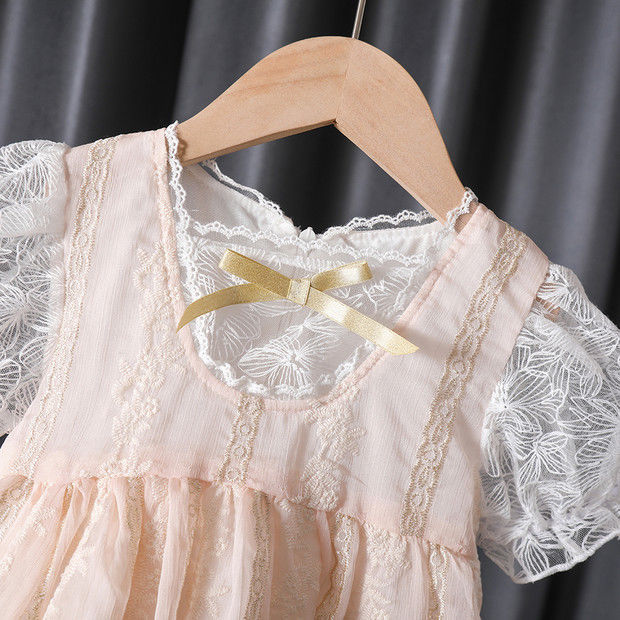 Robe de princesse style western pour enfant, manches bouffantes, pour petite fille