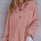 Women's Waffle Knit Loose Long Sleeve Top
