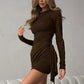 Fashionable And Elegant Slim-fit Pleated Commuter Dress