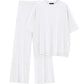 Casual Short Sleeve Pullover Top Wide Leg Pants Casual Suit
