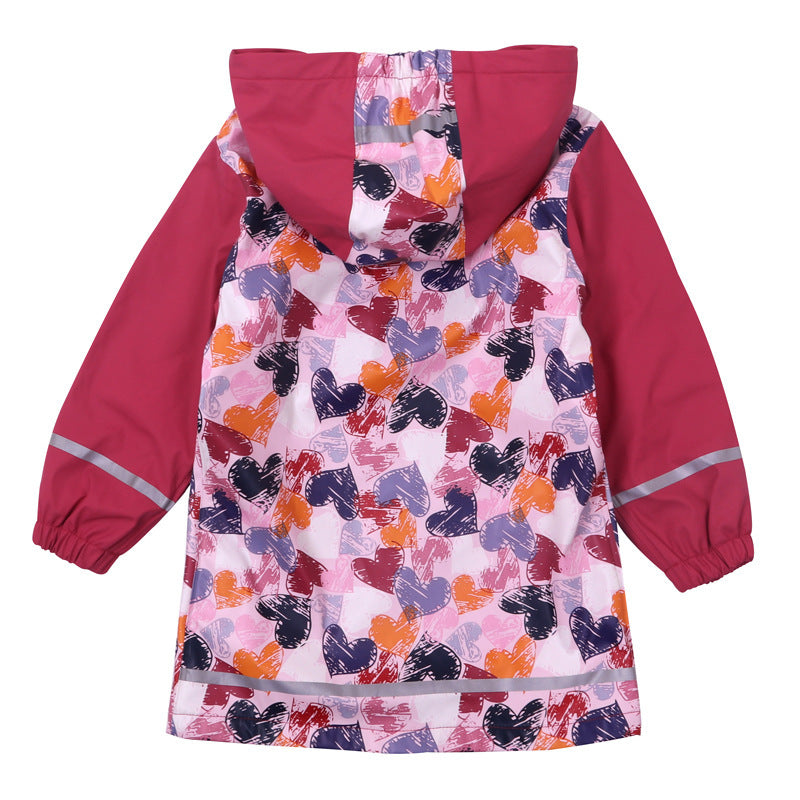 Children's PU Leather Waterproof Raincoat