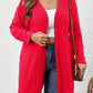 Sunken Stripe Brushed Plus Size Women's Mid-length Solid Color And V-neck Long-sleeved Cardigan