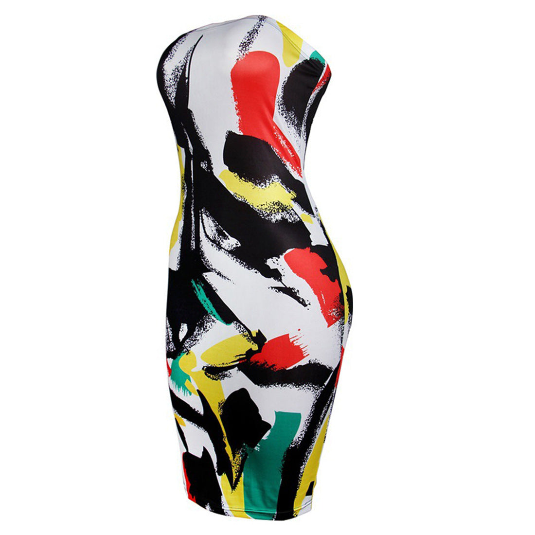 Ladies' One-line Neck Strapless Hip-wrap Nightclub
