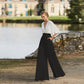 Women's Dress Jumpsuit Deep V High Waist Wide Legs