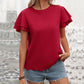 Women's Double-layer Ruffle Sleeve Solid Color Top