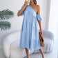 Womens Loose Flared Maxi Skirt With A Ruffled Hem
