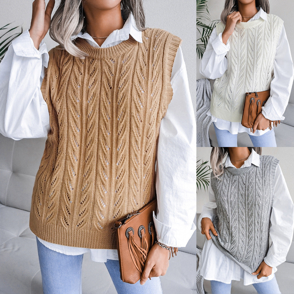 Women's Fashion Casual Knitting Vest Sweater