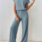 Women's Knitted Loose Wide-leg Pants Two-piece Suit