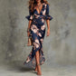 Women's V-neck Slim-fit Printed Dress