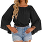 Women's Solid Color Printed Long Sleeve Chiffon Shirt