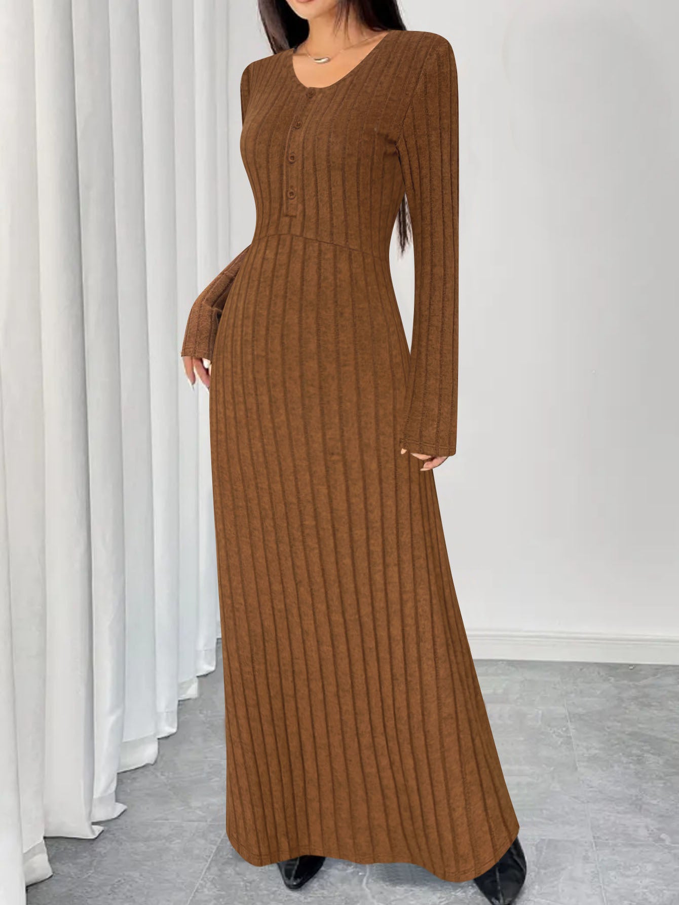 Stylish And Elegant V Neck Womens Dress