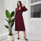 Autumn Casual V-Neck Shirt Dress
