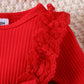 Ensemble de pyjama de Noël pour bébé fille, motif triangle à rayures et dentelle épissée