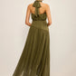 Womens Halterneck Cutout Back Dress With Flowing Ribbons