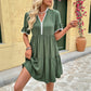 European And American Style Stand-up Collar A-line Dress