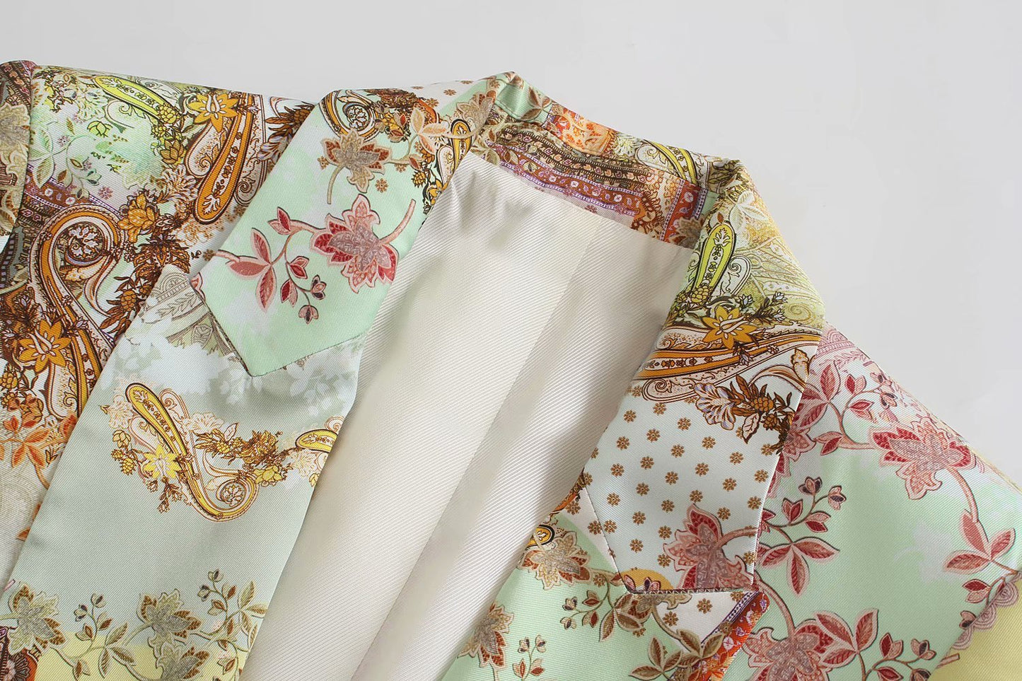 European And American Fashion Retro Trendy Ins Printed Casual Suit Jacket Women