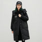 Manteau en coton avec chapeau amovible et doudoune rembourrée au-dessus du genou