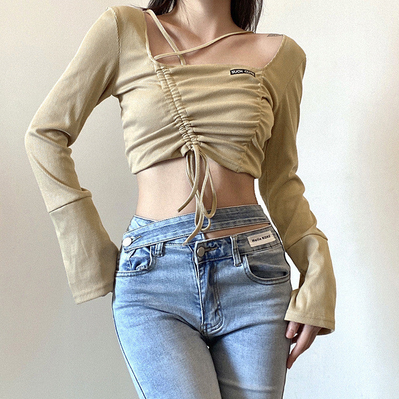 Design Thread Personalized Drawstring Top T-shirt