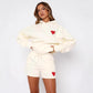 Pullover Loose Pullover Hooded Valentine's Day Two-piece Set