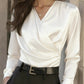 French Light Luxury V-neck Slim Fit Ins Style Versatile Shirt