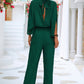 Women's Clothing Stand Collar Jumpsuit With Loose Split Long Sleeves