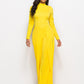 Round Neck Long Sleeve Wide Leg Jumpsuit