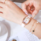 Classic Fashion Square Head Watch Pu Strap Quartz Watch