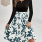 Robe à manches longues et col rond à imprimé floral, coupe ajustée, vêtements pour femmes
