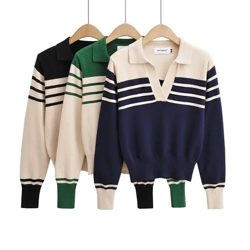 Pull en tricot à manches longues pour femme