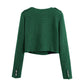 Women's Slim Short Double-Breasted Textured Jacket
