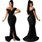 Robe moulante micro-froissée à col en V large et tendance