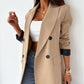 Women's Clothing Plain Casual Loose Beige Blazer
