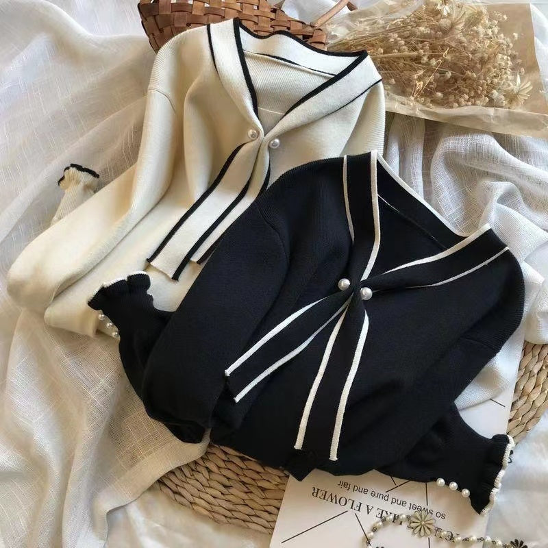 Thin Bottoming Shirt Gentle Lady's Bow Tie