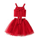 Summer New Girls' Suit Strappy Bow Top With Tulle Skirt Two-piece Set