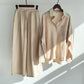 Cotton And Linen Shirt Outfit Waist Loose Trousers